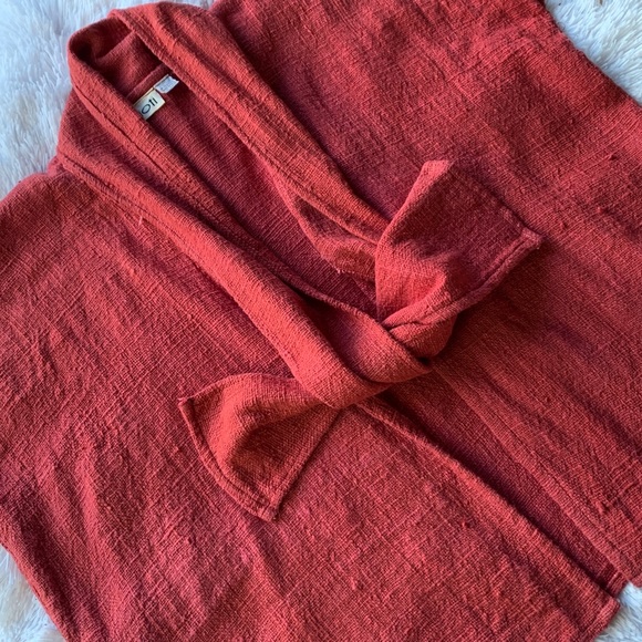 Kioti Vintage Handmade Textured Kimono Styled Boho Minimalist Open Front Top - Picture 7 of 16